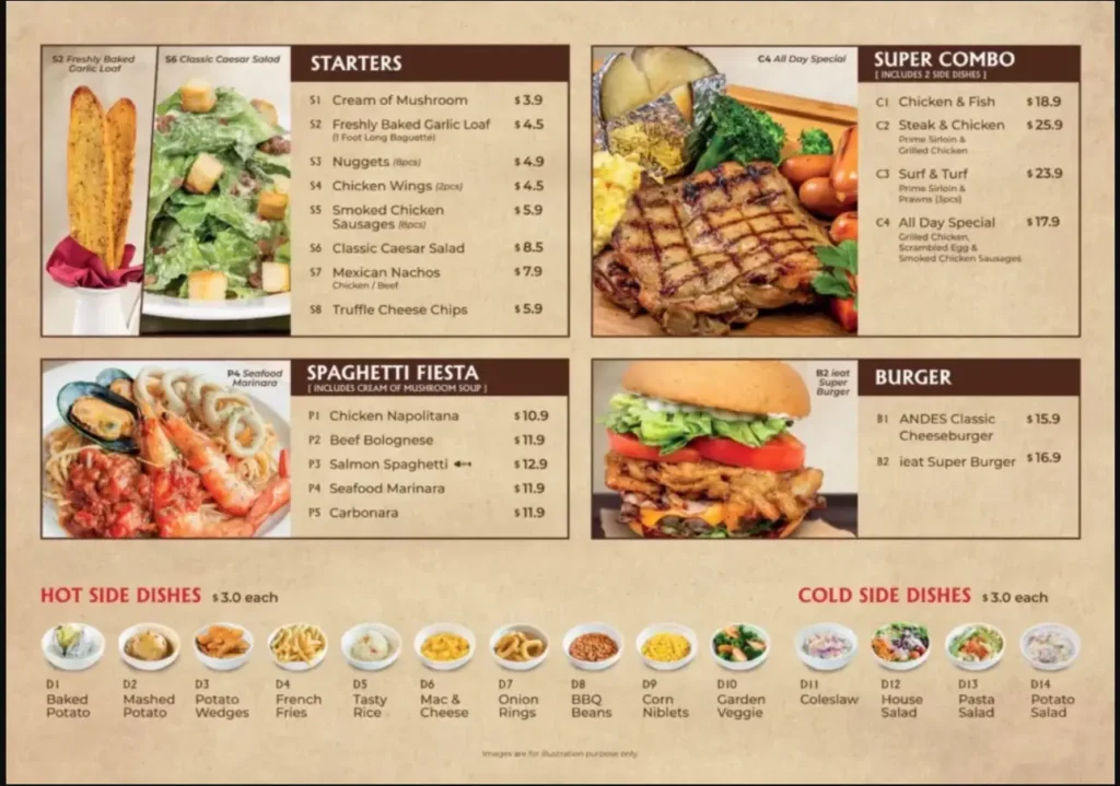 Andes By Astons Menu