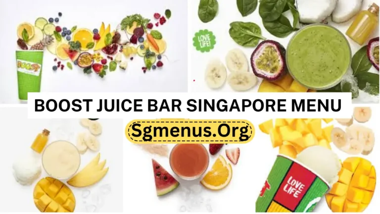 Boost Juice Bar Singapore Menu Prices 2024
