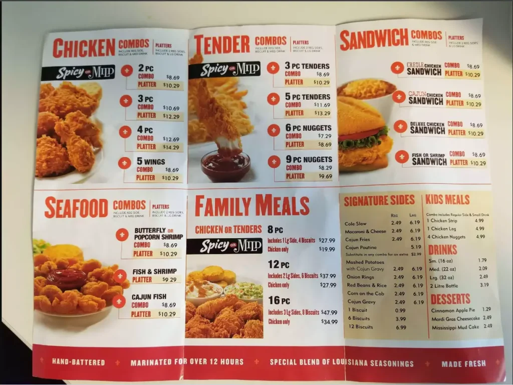 Popeyes Singapore Menu