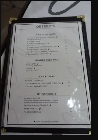 Ps. Cafe Desserts Menu Prices